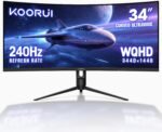 KOORUI 34" Ultrawide Curved Gaming Monitor, 240Hz, WQHD 3440×1440, 1500R Immersive Display, Adaptive Sync, 1ms, DIC-P3 98%, HDR400, HDMI 2.1/DP 1.4, VESA, for PC Gaming, Work & Play - Image 2
