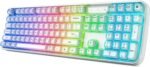 MOFII Upgraded Wireless Ergonomic Keyboard, BT/2.4Ghz Tri-Mode Ergo Keyboard with Natural Curve, RGB Backlit, Rechargeable Battery, Full-Size Keyboard for Computer/Laptop/Mac/MacBook, Pearl White - Image 2