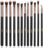 MSQ Eye Makeup Brushes 12pcs Rose Gold Eyeshadow Makeup Brushes Set with Soft Synthetic Hairs & Real Wood Handle for Eyeshadow, Eyebrow, Eyeliner, Blending(without bag) - Image 2