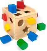 Melissa & Doug Shape Sorting Cube - Classic Wooden Toy With 12 Shapes - Image 2