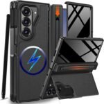 NINKI for Samsung Galaxy Z Fold 6 Case with S Pen Holder & Stylus and Invisible Kickstand, Magnetic Privacy Screen Protector Hinge Phone Cover for Samsung Z Fold 6 Case with Slim S Pen Slot – Black - Image 2
