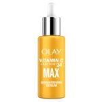 Olay Vitamin C Max Brightening Face Serum, Vitamin C Face Serum with Peptides, Brightening Face Serum for Radiance, Even Tone, Antioxidant Facial Serum for Glowing Skin, 1.3 Fl Oz - Image 2