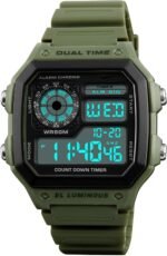 PASOY Men's Digital Sport Watch Dual Time Stopwatch Countdown Timer | Dual time/alarm/stopwatch/countdown/EL backlight/sporty style for gym/travel/outdoor use and light swimming - Image 2