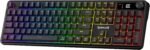 Redragon K526 PRO RGB Wireless Membrane Gaming Keyboard, 104 Keys Mechanical-Feel Keyboard w/LED Info Display, Media/Backlit Knob Control, Smooth Linear Switch & Software Supported - Image 2