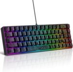 Snpurdiri 65% Wired Gaming Keyboard, 68 Keys RGB Backlit Ultra-Compact Small Gaming Keyboard, for PC/Mac Gamer, Typist, Travel, Easy to Carry on Business Trip Black - Image 2