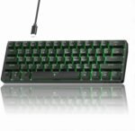 TMKB 60% Mechanical Gaming Keyboard, Red Linear Switch, LED Backlight, Anti-Ghosting, Detachable USB-C, Double-Shot Keycaps, 61 Keys, Wired, Black - Image 2