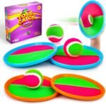 Toss and Catch Ball Game Set - Outdoor & Indoor Sports Toys for Kids - Outside Games for Yard, Lawn, Camping, Beach, Pool - Classic Sticky Paddle Ball Toy for 3 4 5 6 7 8-12 Year Old Boys Girls Gifts - Image 2