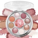 UCANBE Baked Eyeshadow & Blush Palette, High Pigmented Blendable Matte Shimmer Rose Pink Eye Shadow & Cheek Makeup Palette, Rotating Compact Design Makeup Gift, 02 Whispered Rose - Image 2