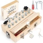 Vanplay Busy Board Toys for 3 4 5 Year Olds Boy Birthday Gifts, Montessori Toys for 3 Year Old, Screwdriver Board Set with Lock and Key - Wooden Kid Tool Set Educational Learning Toys for Kids 3-6 - Image 2