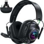 Wireless Gaming Headset for Xbox Series X|S, Xbox One, PC, PS5, PS4, Mac, Switch, 2.4 GHz Wireless & Bluetooth 5.4 Gaming Headphones with Noise Canceling Microphone, 50Hr Battery, 50mm Drivers-Black - Image 2