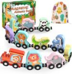 Zeoddler Toys for Toddlers, 11 Magnetic Wooden Animals Train Set, Montessori Toys for Toddlers, Preschool Learning Activities for Kids, Birthday Gifts for Boys, Girls - Image 2