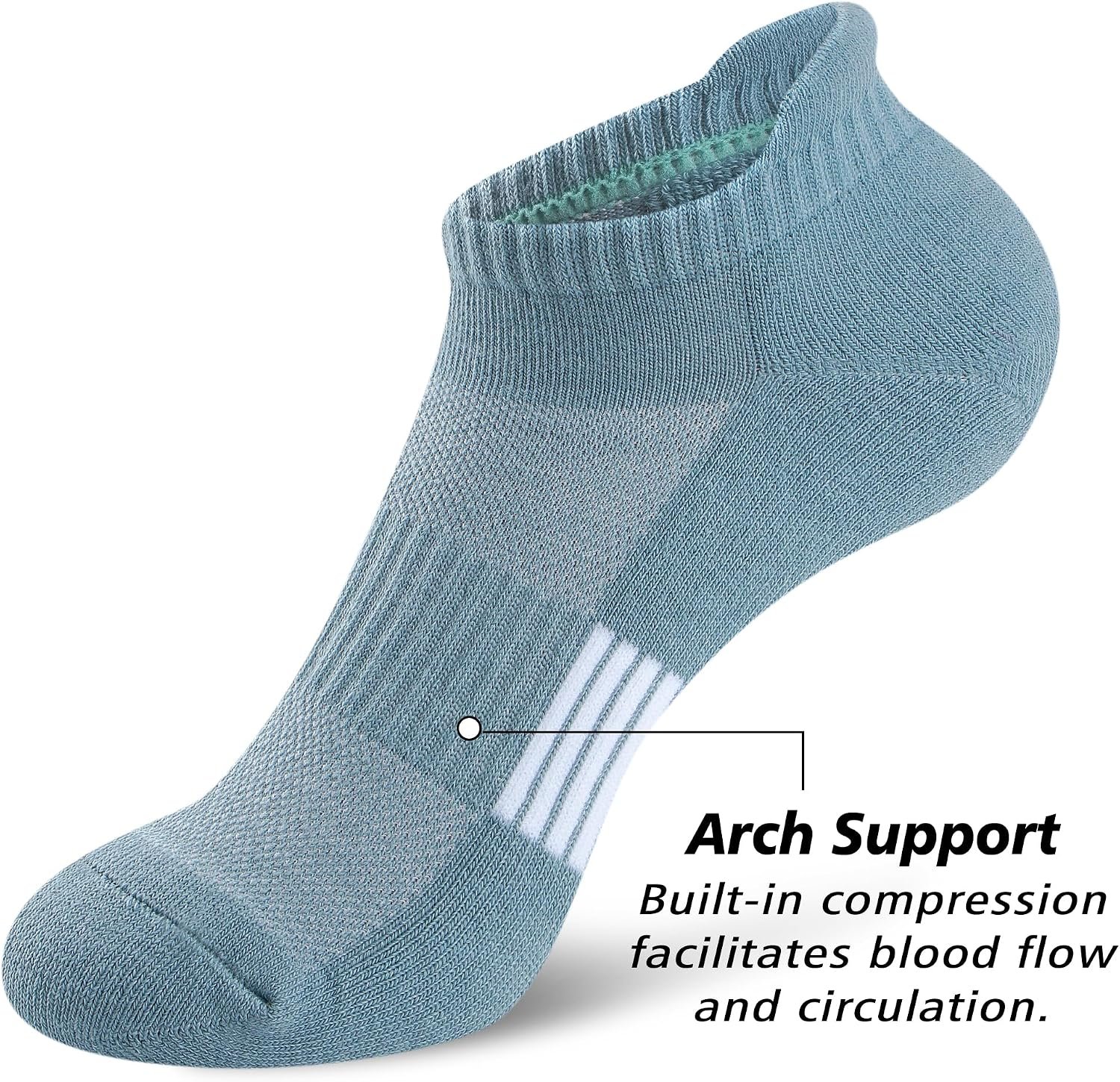 Gonii Ankle Socks for Women Cushioned No Show Athletic Running 5 Pairs | Anti-Blister,Breathable,Moisture-wicking,Arch support,Heel tab,Reinforced mesh,Comfortable,Low profile fits all shoes - Image 5