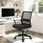 NEO CHAIR Office Computer Desk Chair Mid-Back Mesh Wide Seat, All Black | Lumbar Support, Adjustable Height with Wide Seat Design. Ideal for Home Office, Conference Room, and Any Work Space - Image 3