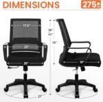 NEO CHAIR Office Computer Desk Chair Mid-Back Mesh Wide Seat, All Black | Lumbar Support, Adjustable Height with Wide Seat Design. Ideal for Home Office, Conference Room, and Any Work Space - Image 4
