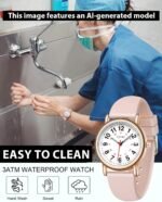 CIVO Nurse Watches for Women Men: Analog Waterproof Watch with Second Hand | Easy Read Dial, 12/24 Hour Military Time, Nursing, Gifts for Medical Student Nurses Doctors Ladies - Image 3