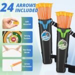 2 Pack Kids Bow and Arrow, LED Archery Set with Dinosaur Target | with 24 Suction Cup Arrows, 1 Standing Target, 6 Score Targets & 2 Quiver, Indoor Outdoor Sport Gifts for Boys Girls - Image 4