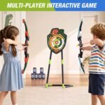 2 Pack Kids Bow and Arrow, LED Archery Set with Dinosaur Target | with 24 Suction Cup Arrows, 1 Standing Target, 6 Score Targets & 2 Quiver, Indoor Outdoor Sport Gifts for Boys Girls - Image 9