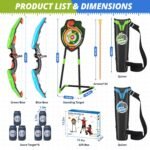 2 Pack Kids Bow and Arrow, LED Archery Set with Dinosaur Target | with 24 Suction Cup Arrows, 1 Standing Target, 6 Score Targets & 2 Quiver, Indoor Outdoor Sport Gifts for Boys Girls - Image 10