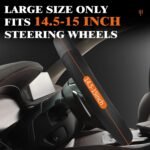 HOTOR Car Leather Steering Wheel Cover, Universal 14.5"-15",Black | Universal Car Accessory for Diverse Cars, Car Steering Wheel Cover with Anti-Slip Lining, Full Protection, Easy Installation - Image 3