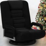 Swivel Gaming Chair Multipurpose Video Game Chairs w/6 Adjustable Postion | Floor Gaming Chair for Playing Video Games, TV, w/Armrest back Support & 6 Adjustable Postion Backrest for Adults, Black - Image 5