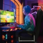 Swivel Gaming Chair Multipurpose Video Game Chairs w/6 Adjustable Postion | Floor Gaming Chair for Playing Video Games, TV, w/Armrest back Support & 6 Adjustable Postion Backrest for Adults, Black - Image 7