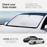 Spigen ZeroGap Windshield Sunshade for All Tesla Model Y & 3 | Maximum UV & Heat Protection, Dual Layer with Pocket | Car Accessories for Model Y Juniper, Model YL, Model 3 Highland - Image 3