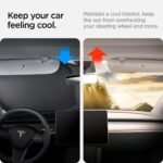 Spigen ZeroGap Windshield Sunshade for All Tesla Model Y & 3 | Maximum UV & Heat Protection, Dual Layer with Pocket | Car Accessories for Model Y Juniper, Model YL, Model 3 Highland - Image 4