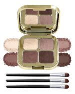 4 Colors Eyeshadow Makeup Palette,Matte Natural Neutral Powder Eye Shadow Palettes Nude Mauve Taupe Plum Brown,High Pigment Blendable Primer Quad Mini Eyeshadow with Mirror Women Girls Daily Makeup-02 - Image 2