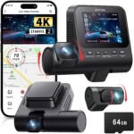 4K 3-Channel Dash Cam Front and Rear with Cabin, STARVIS 2 Sensor, Dash Camera for Cars with WiFi 6, G-Sensor, Loop Recording, Night Vision, 24H Parking Mode, 64GB Card Included - Image 2