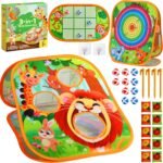 JOYIN 3-in-1 Animal Bean Bag Toss Game for Kids, Portable Corn Hole Games with Tic Tac Toe & Small Sticky Balls, Indoor & Outdoor Toys for Party Yard Beach Lawn, Birthday Gift for Boys Girls Toddlers - Image 2