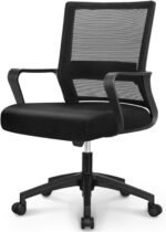 NEO CHAIR Office Computer Desk Chair Mid-Back Mesh Wide Seat, All Black | Lumbar Support, Adjustable Height with Wide Seat Design. Ideal for Home Office, Conference Room, and Any Work Space - Image 2