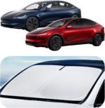 Spigen ZeroGap Windshield Sunshade for All Tesla Model Y & 3 | Maximum UV & Heat Protection, Dual Layer with Pocket | Car Accessories for Model Y Juniper, Model YL, Model 3 Highland - Image 2
